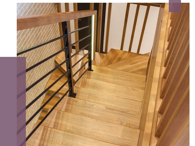 Лестницы из ясеня в Боровичах под ключ от 10215 руб. 