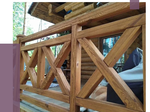 Деревянные перила под ключ в Боровичах от 7817 руб. 