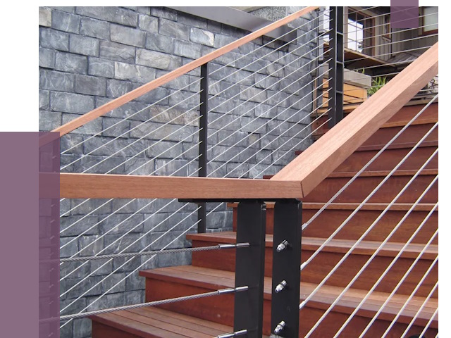 Тросовые перила под ключ в Боровичах от 7921 руб. 