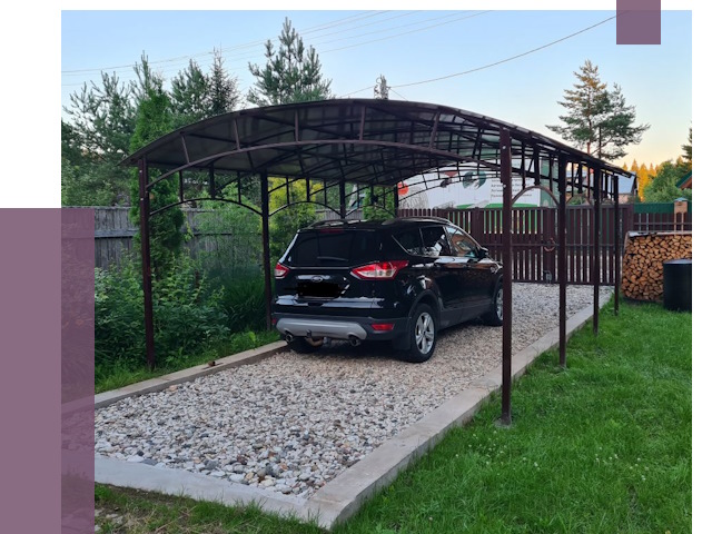 Навесы для автомобиля в Боровичах от 13394 руб.  | ПРОЛЁТ-Брв