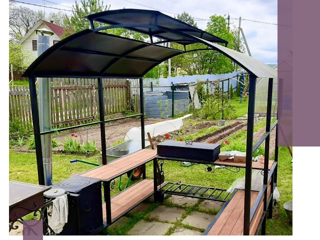 Навесы для барбекю в Боровичах: изготовление, монтаж и демонтаж