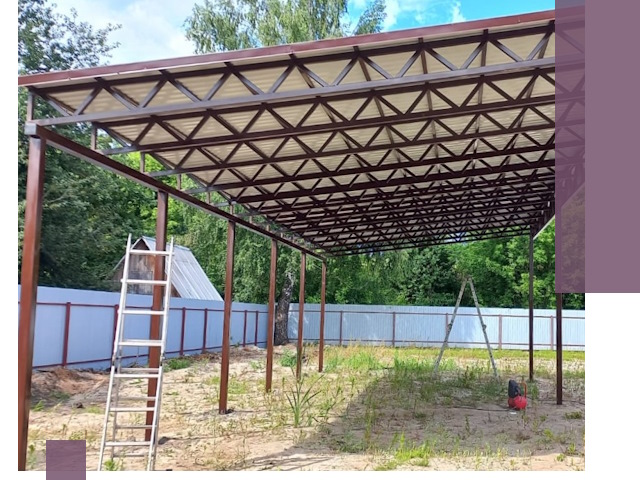 Односкатные навесы под ключ в Боровичах — изготовление и монтаж