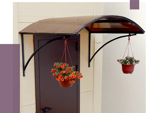 Козырьки над входом в Боровичах от 15113 руб.  | ПРОЛЁТ-Брв