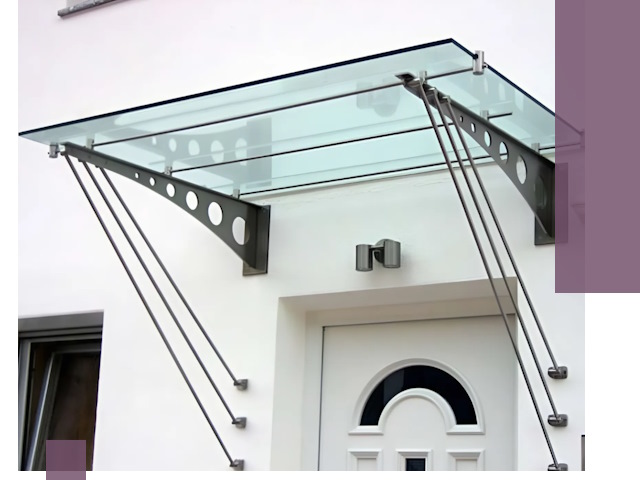 Козырьки над входом под ключ в Боровичах — изготовление и монтаж