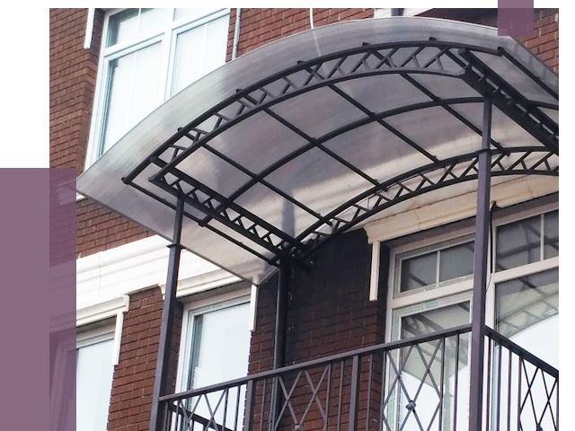 Козырьки над балконом в Боровичах от 8807 руб.  | ПРОЛЁТ-Брв