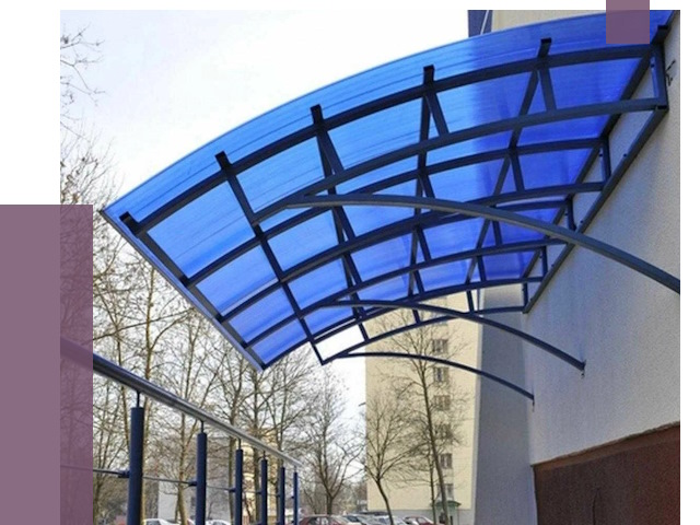 Козырьки из поликарбоната в Боровичах от 4378 руб. под ключ | ПРОЛЁТ-Брв