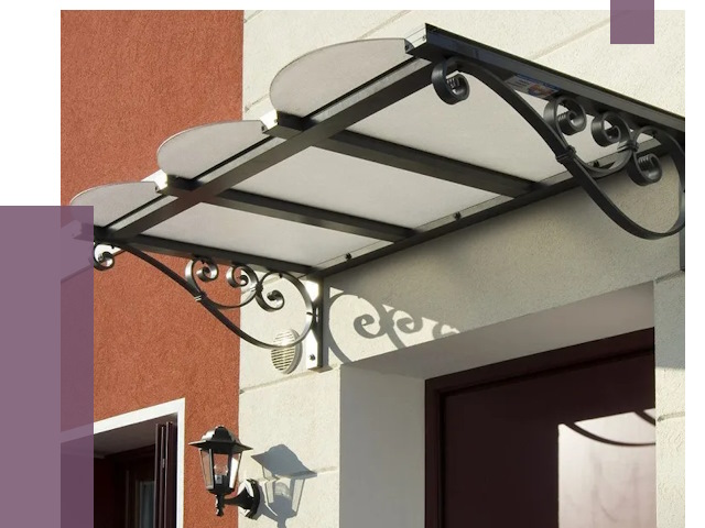 Односкатные козырьки в Боровичах от 8547 руб.  | ПРОЛЁТ-Брв