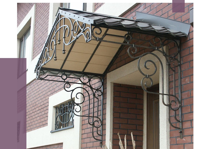 Двускатные козырьки в Боровичах под ключ от 13029 руб.