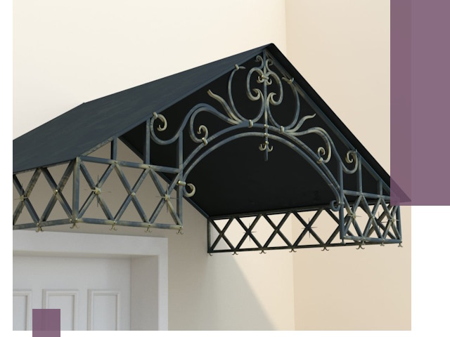 Двускатные металлические козырьки под ключ в Боровичах