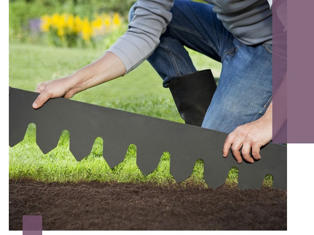 Металлические бордюры для газона в Боровичах — изготовление и монтаж